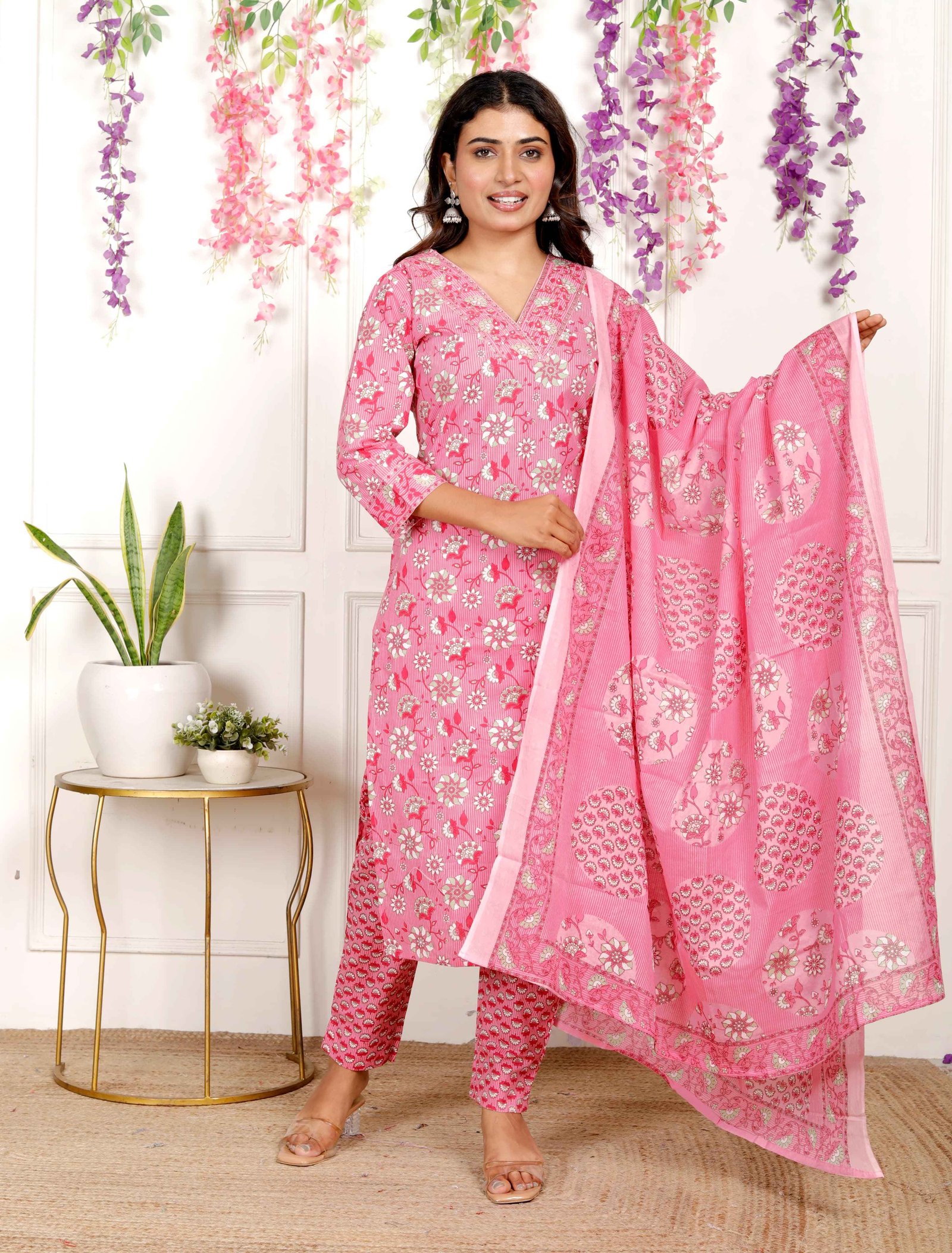 Blush Bloom Cotton Suit Set